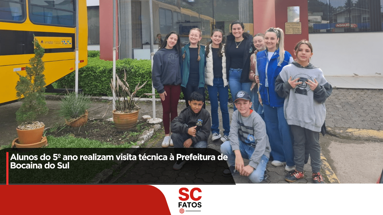 Alunos do 5º ano realizam visita técnica à Prefeitura de Bocaina do Sul