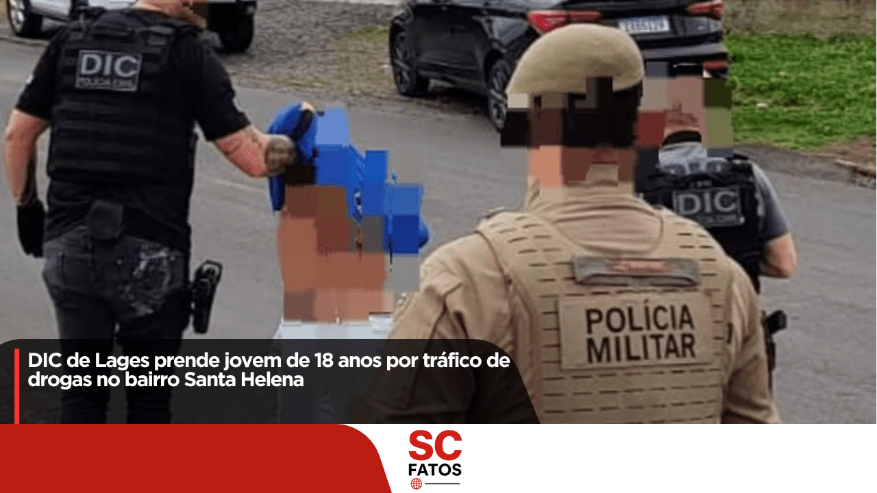 DIC de Lages prende jovem de 18 anos por tráfico de drogas no bairro Santa Helena
