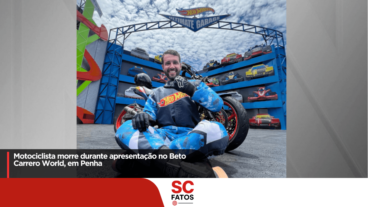 Motociclista morre durante apresentação no Beto Carrero World, em Penha