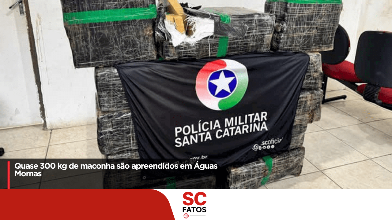 Quase 300 kg de maconha são apreendidos em Águas Mornas
