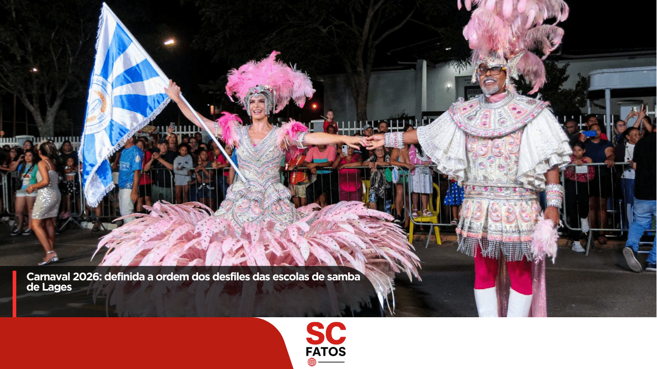Carnaval 2026: definida a ordem dos desfiles das escolas de samba de Lages