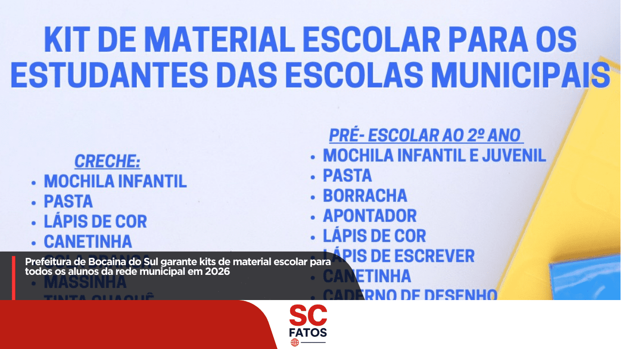 Prefeitura de Bocaina do Sul garante kits de material escolar para todos os alunos da rede municipal em 2026