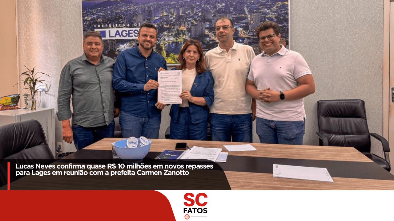 Lucas Neves confirma quase R$ 10 milhões em novos repasses para Lages em reunião com a prefeita Carmen Zanotto