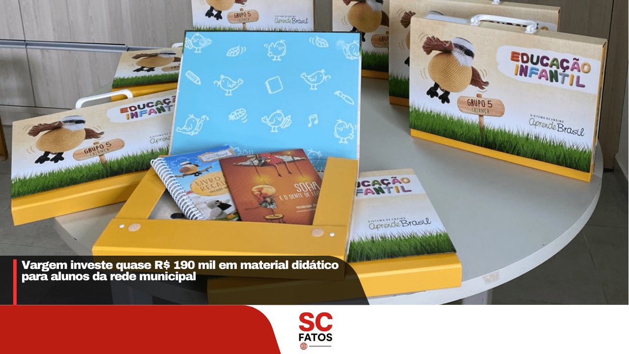 Vargem investe quase R$ 190 mil em material didático para alunos da rede municipal