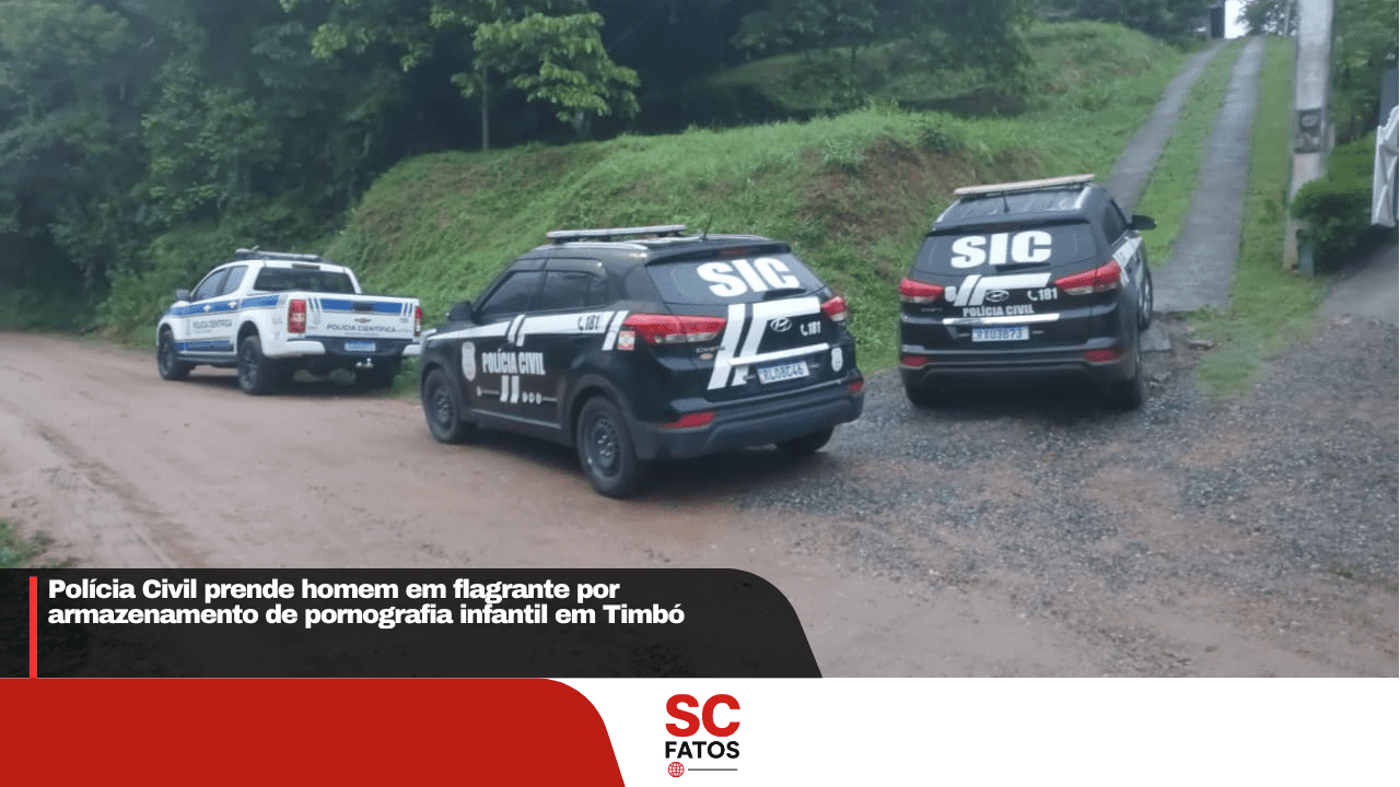 Polícia Civil prende homem em flagrante por armazenamento de pornografia infantil em Timbó