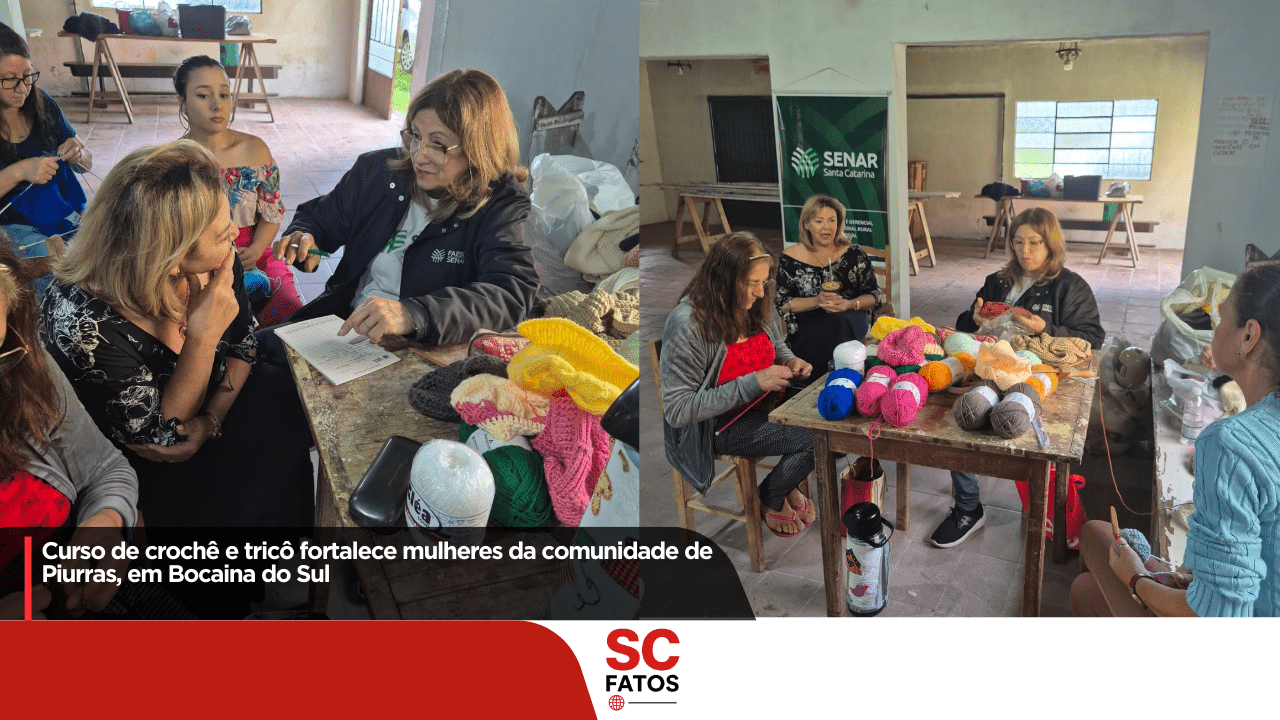 Curso de crochê e tricô fortalece mulheres da comunidade de Piurras, em Bocaina do Sul