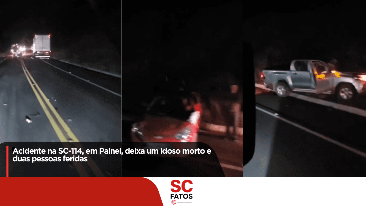 Acidente na SC-114, em Painel, deixa um idoso morto e duas pessoas feridas