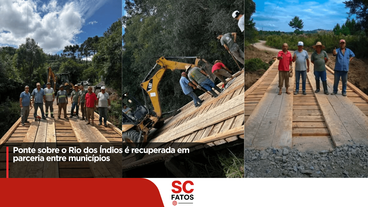Ponte sobre o Rio dos Índios é recuperada em parceria entre municípios