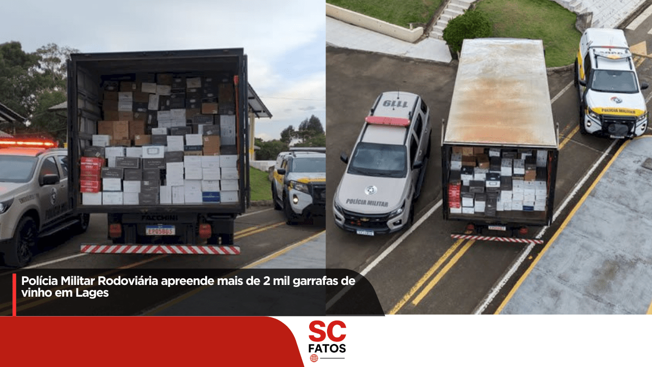Polícia Militar Rodoviária apreende mais de 2 mil garrafas de vinho em Lages