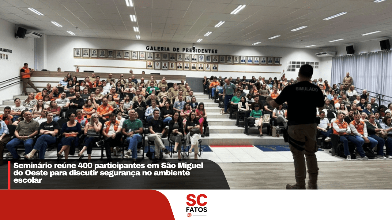 Seminário reúne 400 participantes em São Miguel do Oeste para discutir segurança no ambiente escolar