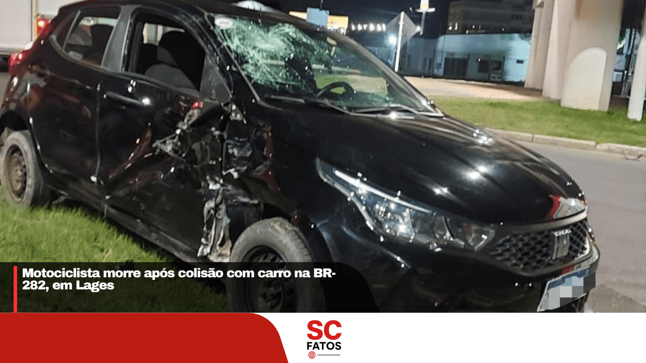 Motociclista morre após colisão com carro na BR-282, em Lages