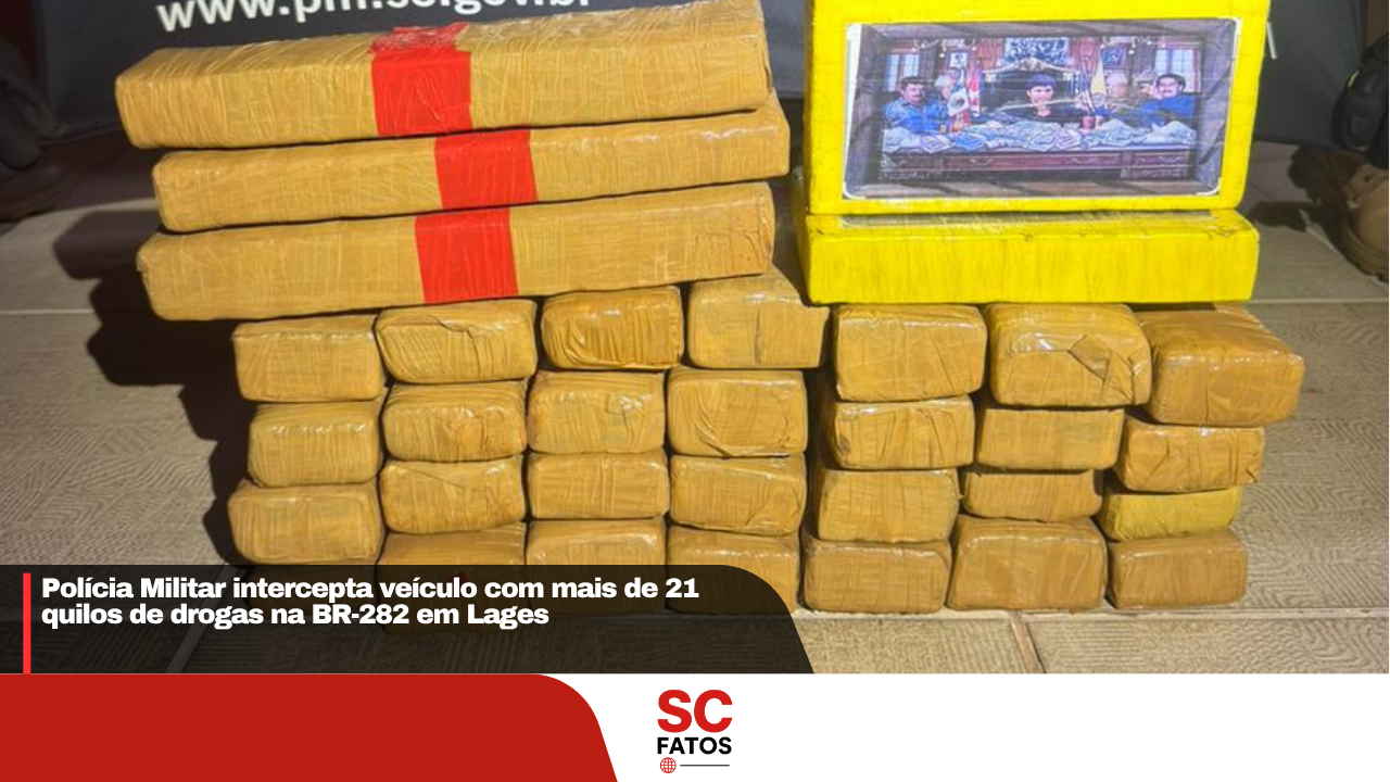 Polícia Militar intercepta veículo com mais de 21 quilos de drogas na BR-282 em Lages