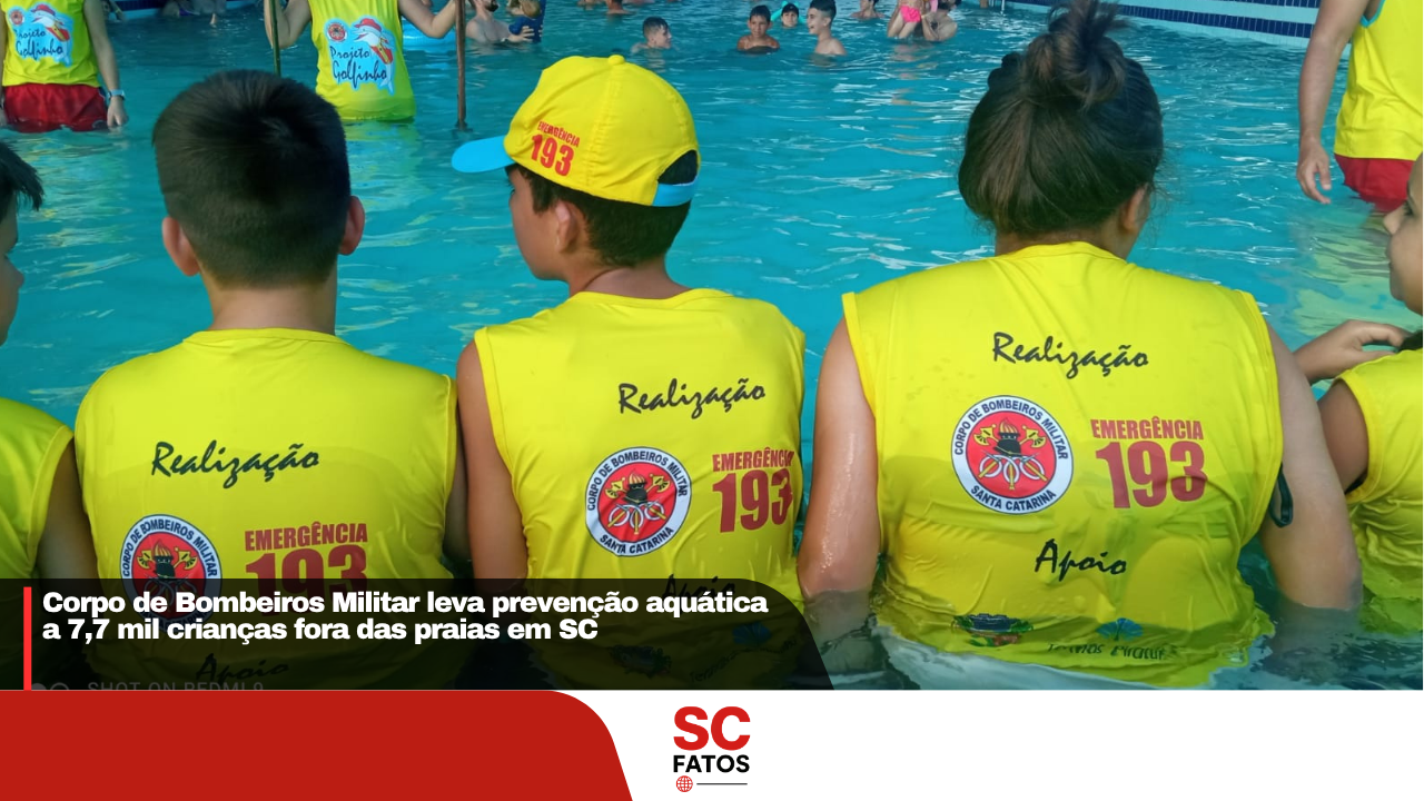 Corpo de Bombeiros Militar leva prevenção aquática a 7,7 mil crianças fora das praias em SC