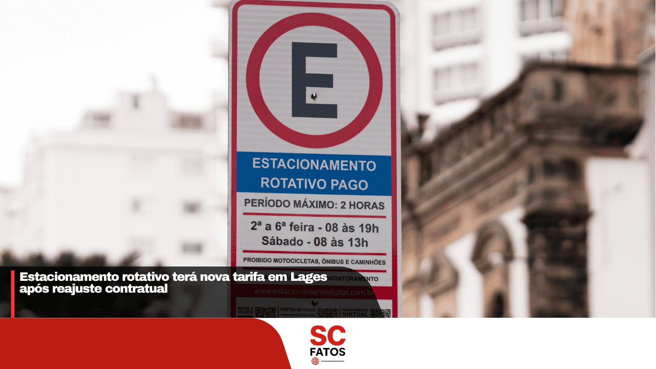 Estacionamento rotativo terá nova tarifa em Lages após reajuste contratual