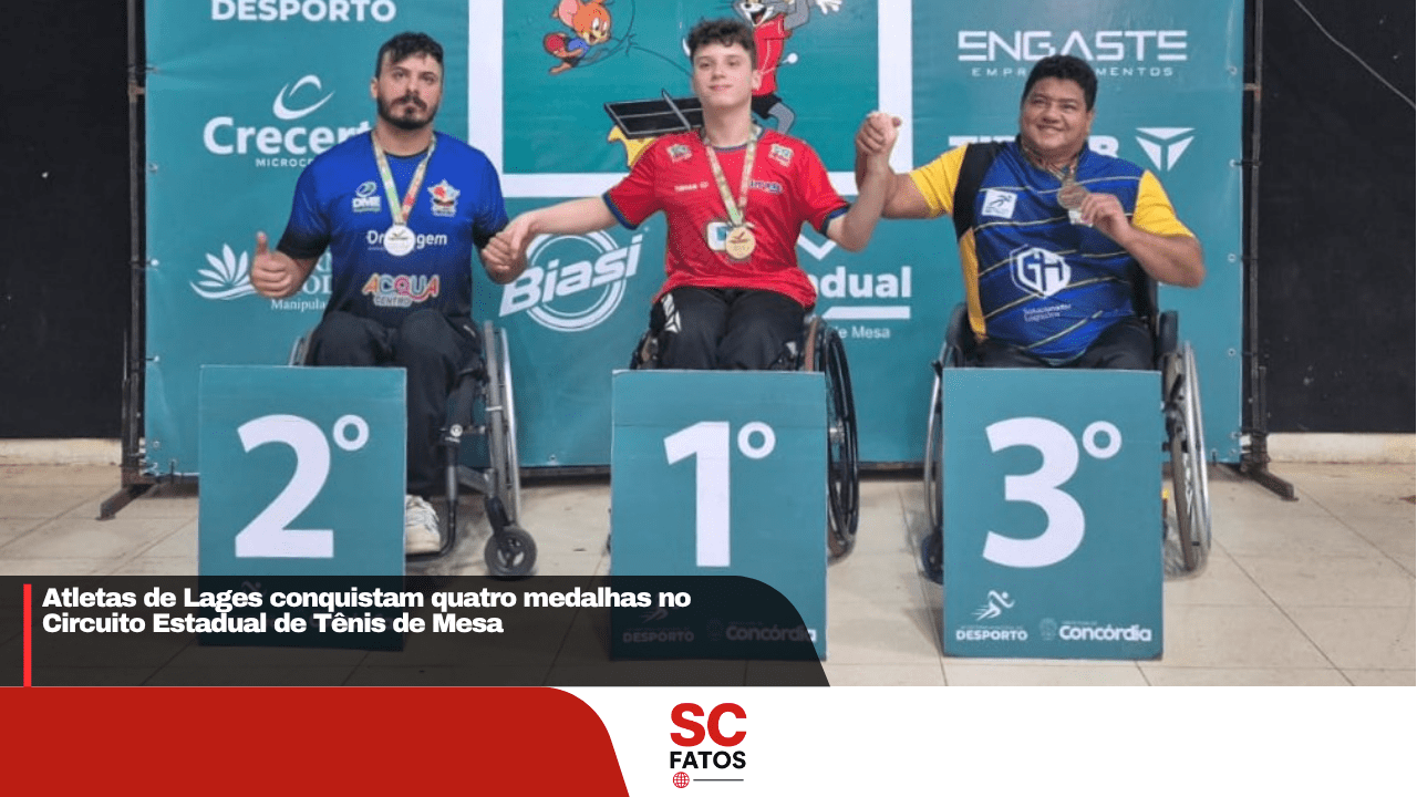 Atletas de Lages conquistam quatro medalhas no Circuito Estadual de Tênis de Mesa