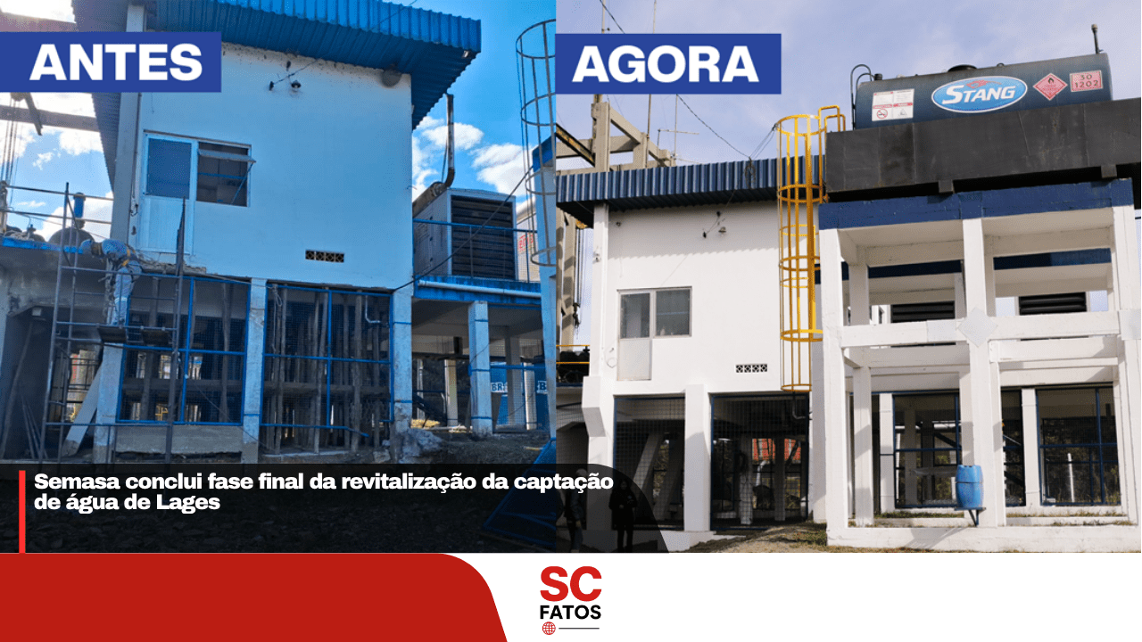 Semasa conclui fase final da revitalização da captação de água de Lages