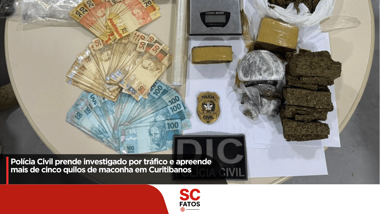 Polícia Civil prende investigado por tráfico e apreende mais de cinco quilos de maconha em Curitibanos