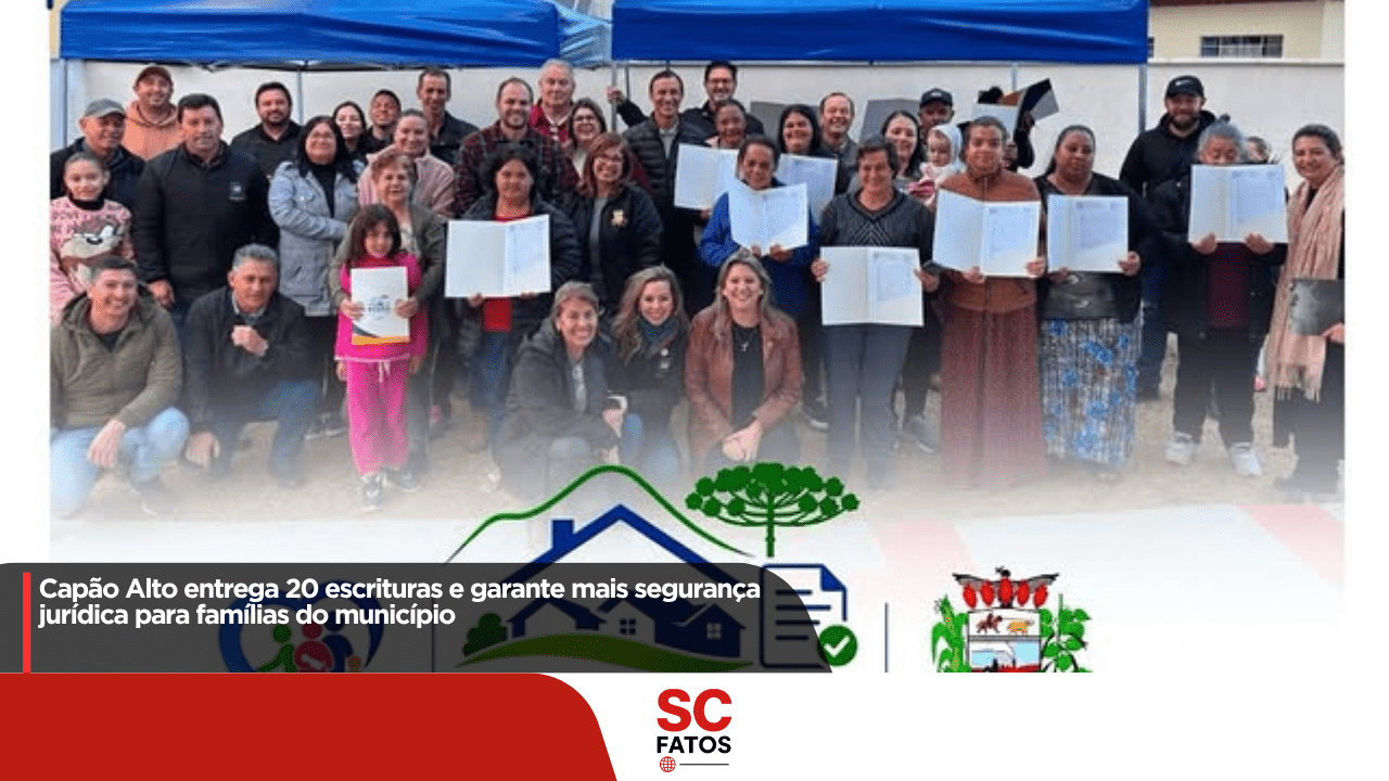 Capão Alto entrega 20 escrituras e garante mais segurança jurídica para famílias do município