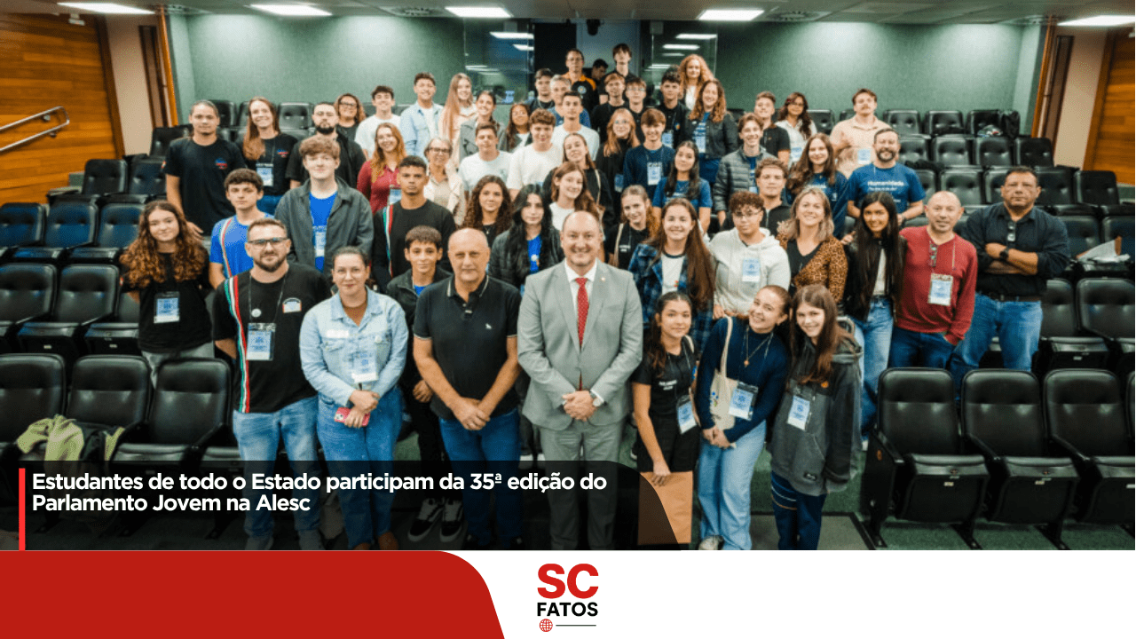 Estudantes de todo o Estado participam da 35ª edição do Parlamento Jovem na Alesc