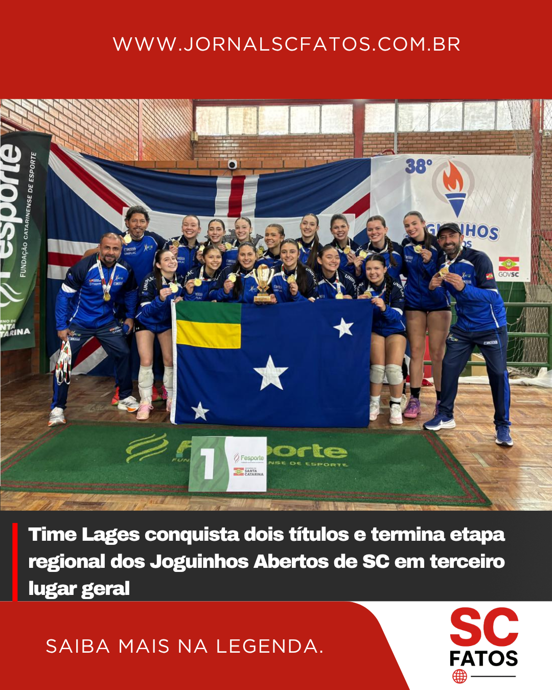 Time Lages conquista dois títulos e termina etapa regional dos Joguinhos Abertos de SC em terceiro lugar geral