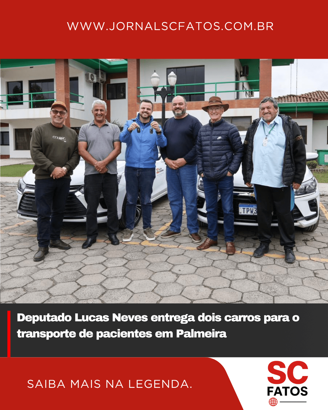 Palmeira recebe dois novos veículos para transporte de pacientes