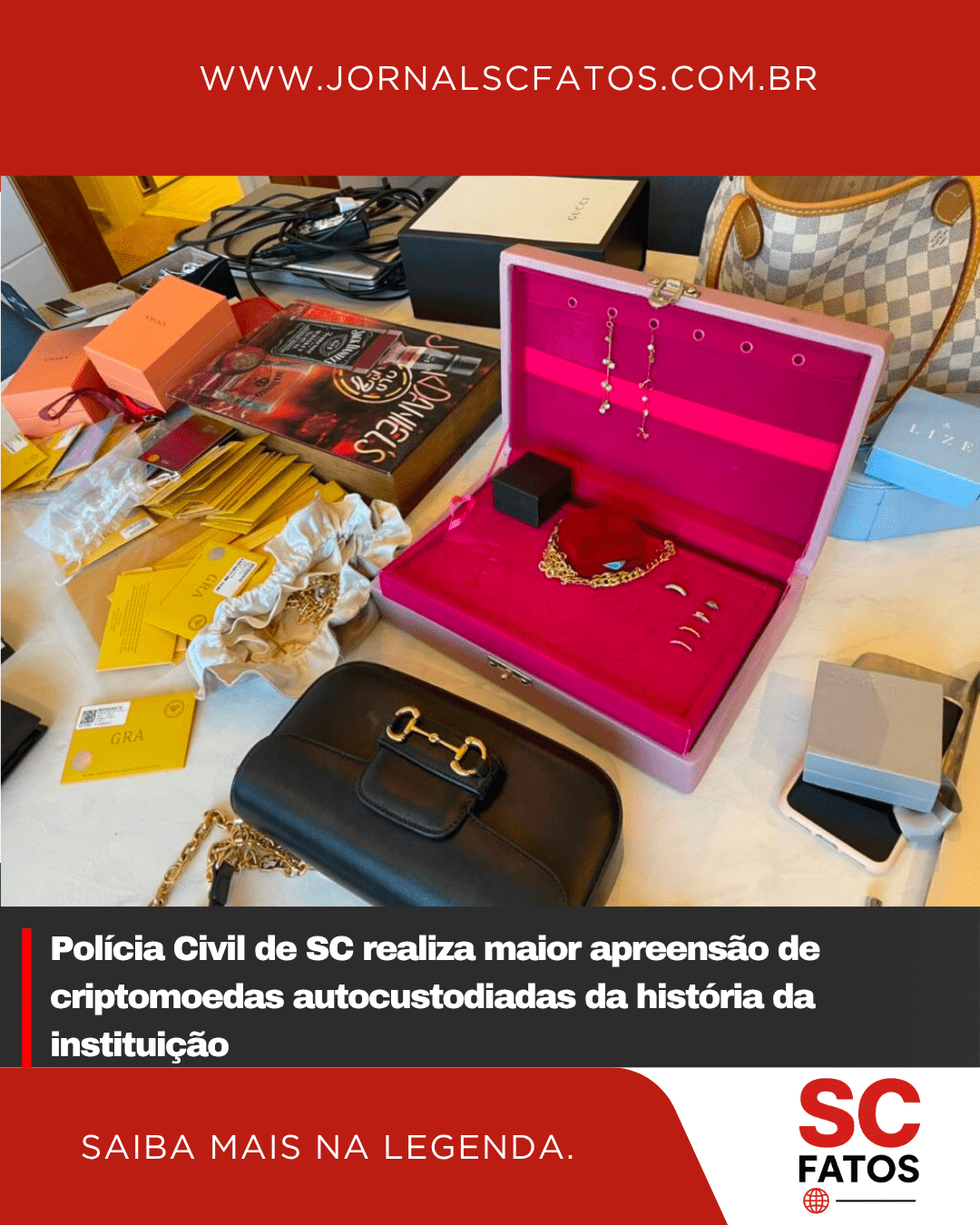 Polícia Civil de SC realiza maior apreensão de criptomoedas autocustodiadas da história da instituição