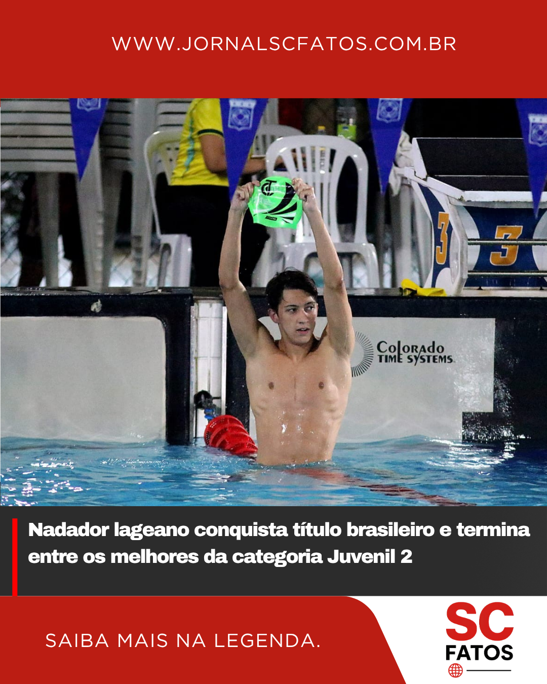 Nadador lageano conquista título brasileiro e termina entre os melhores da categoria Juvenil 2