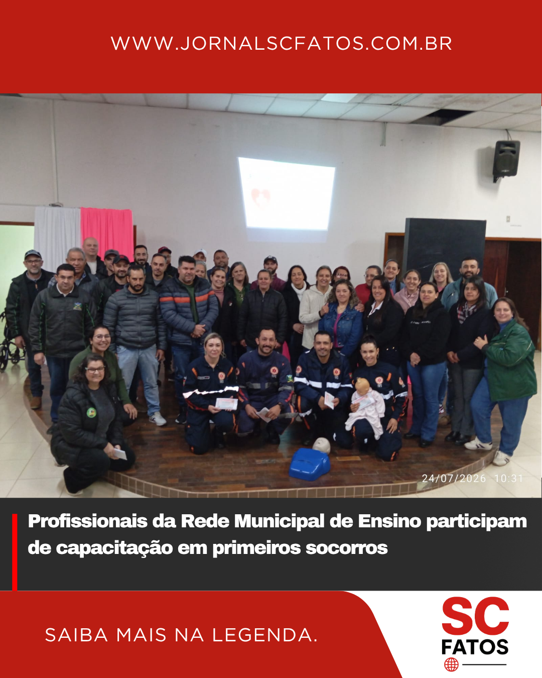 Profissionais da Rede Municipal de Ensino participam de capacitação em primeiros socorros