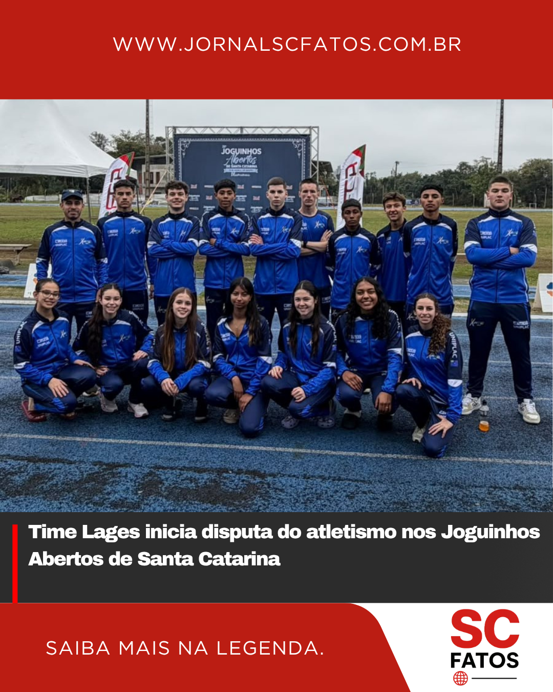 Time Lages inicia disputa do atletismo nos Joguinhos Abertos de Santa Catarina