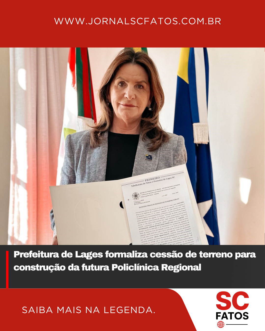 Prefeitura de Lages formaliza cessão de terreno para construção da futura Policlínica Regional