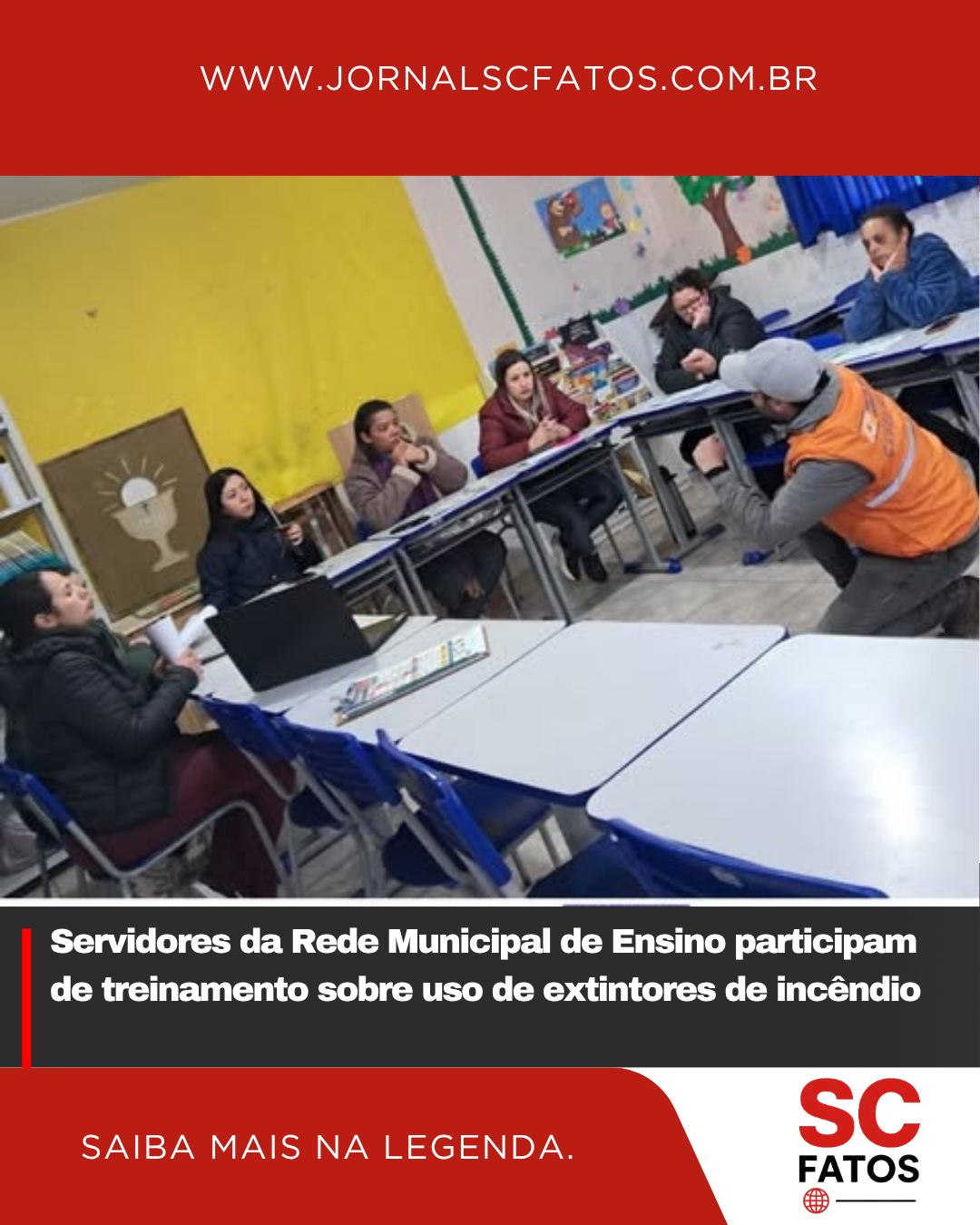 Servidores da Rede Municipal de Ensino participam de treinamento sobre uso de extintores de incêndio