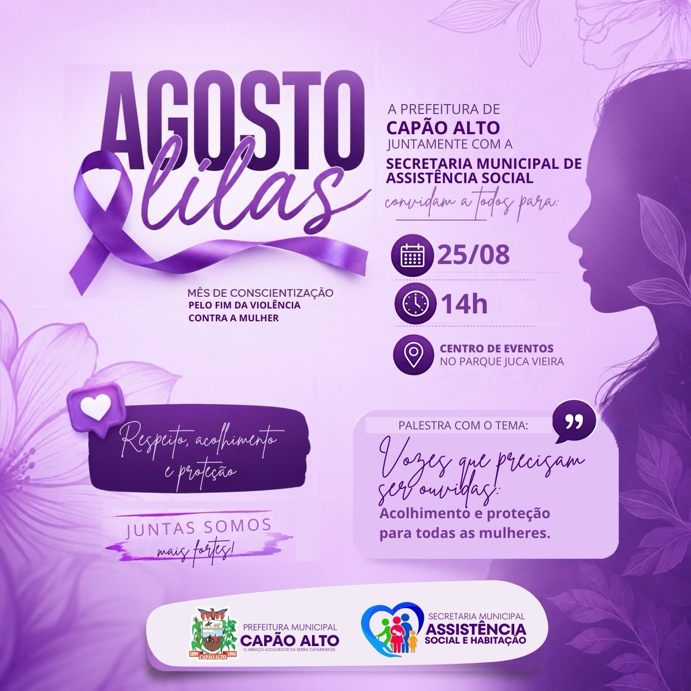 Agosto Lilás: Capão Alto promove palestra sobre acolhimento e proteção às mulheres