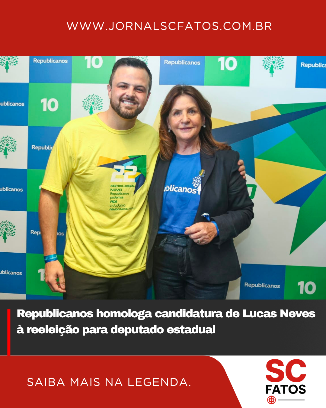 Republicanos homologa candidatura de Lucas Neves à reeleição para deputado estadual