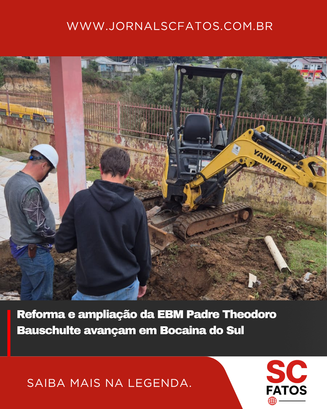 Reforma e ampliação da EBM Padre Theodoro Bauschulte avançam em Bocaina do Sul