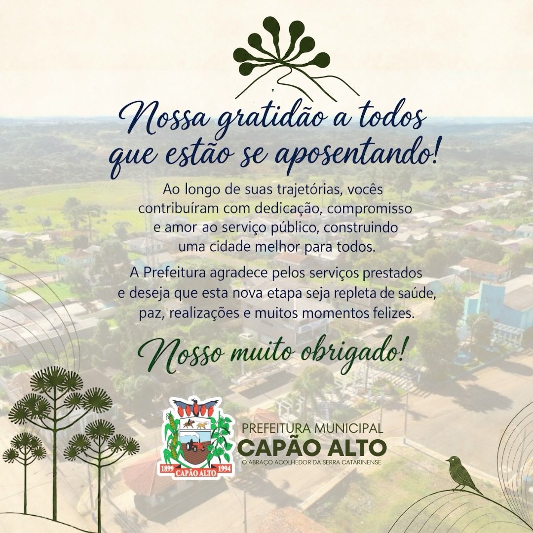 Capão Alto homenageia servidores municipais que se aposentaram