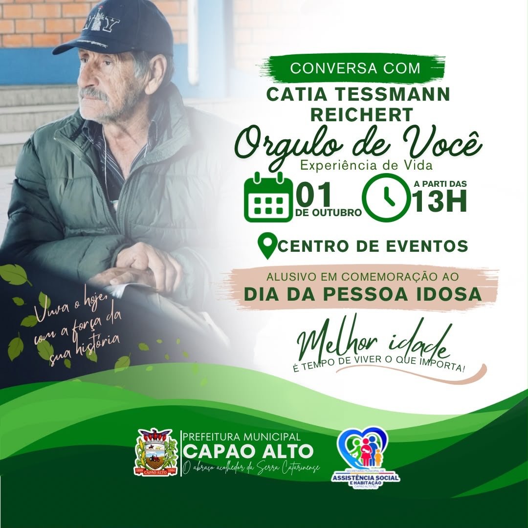 Capão Alto promove programação especial para celebrar o Dia da Pessoa Idosa