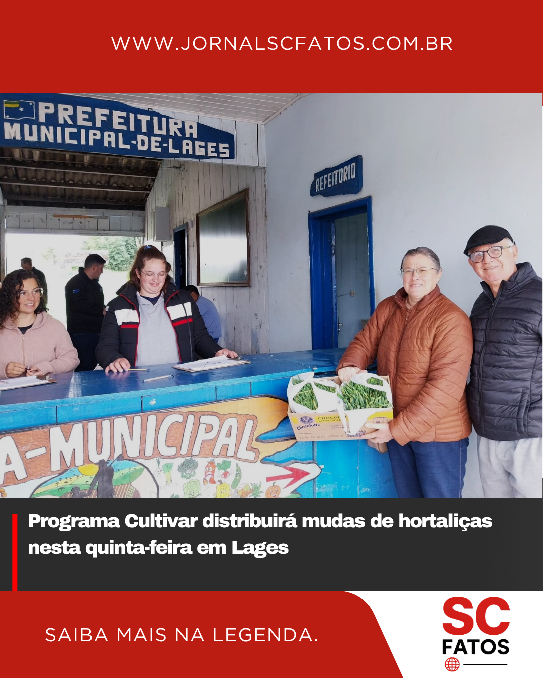 Programa Cultivar distribuirá mudas de hortaliças nesta quinta-feira em Lages