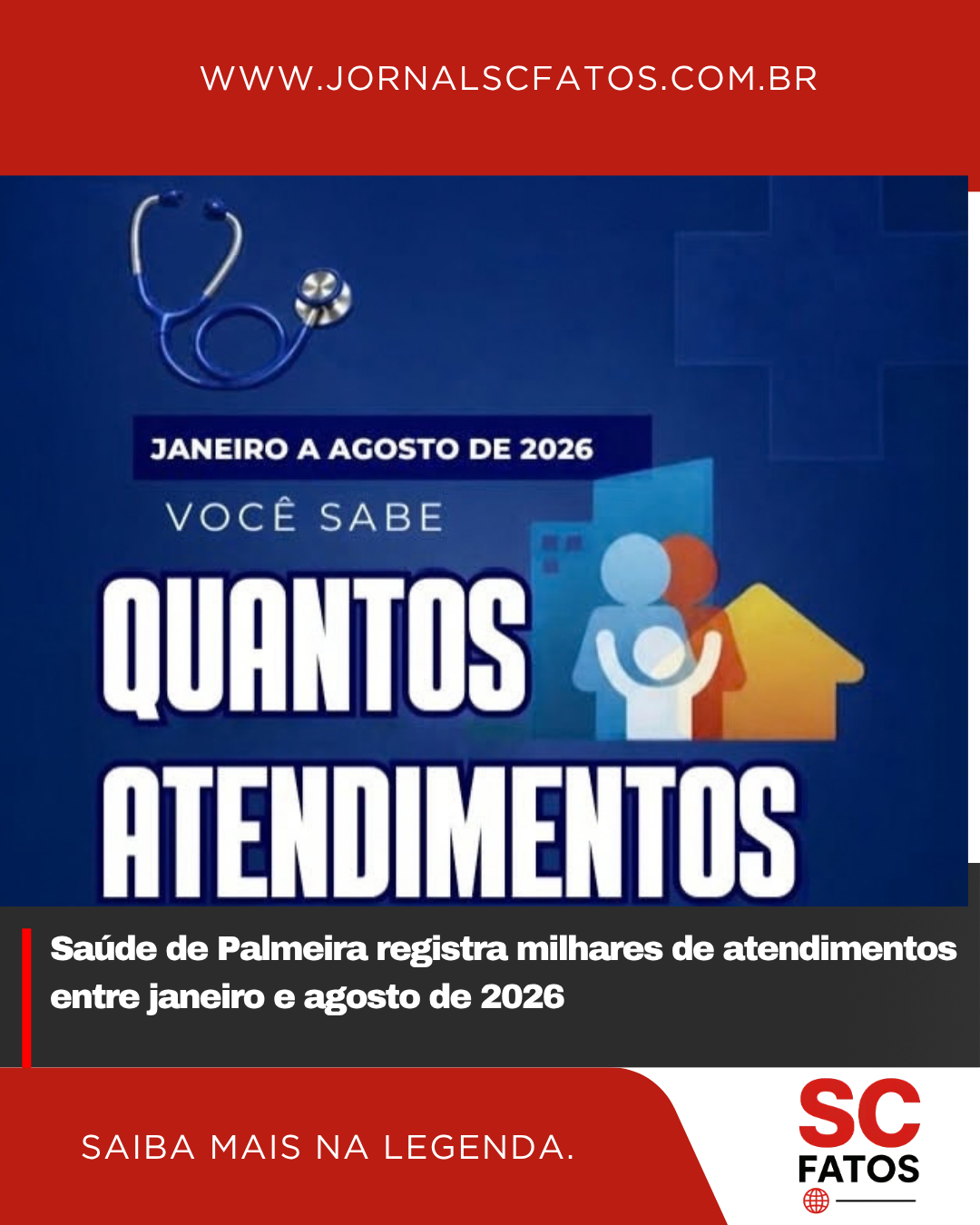 Saúde de Palmeira registra milhares de atendimentos entre janeiro e agosto de 2026