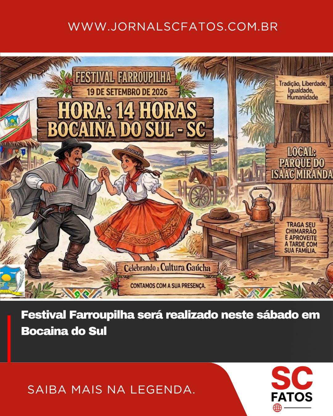 Festival Farroupilha será realizado neste sábado em Bocaina do Sul