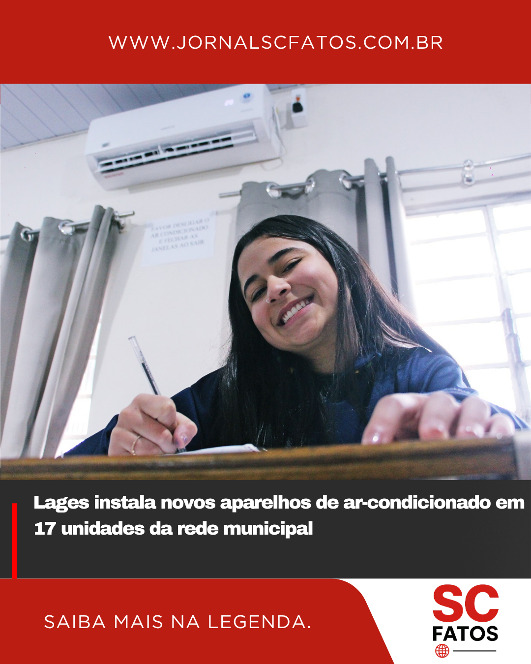 Lages instala novos aparelhos de ar-condicionado em 17 unidades da rede municipal