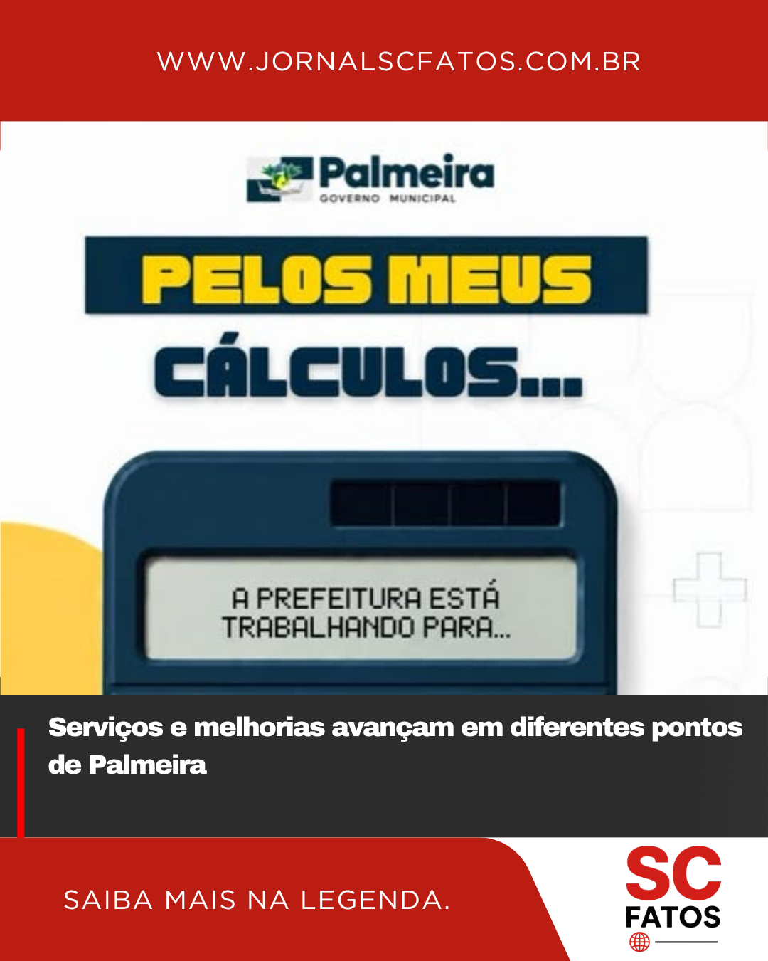 Serviços e melhorias avançam em diferentes pontos de Palmeira