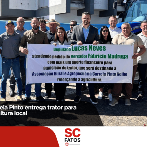 Prefeitura de Correia Pinto entrega trator para fortalecer a agricultura local