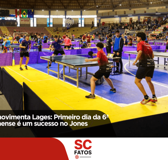 Tênis de mesa movimenta Lages: Primeiro dia da 6ª etapa do Catarinense é um sucesso no Jones Minosso