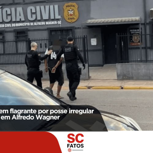 Homem é preso em flagrante por posse irregular de arma de fogo em Alfredo Wagner!