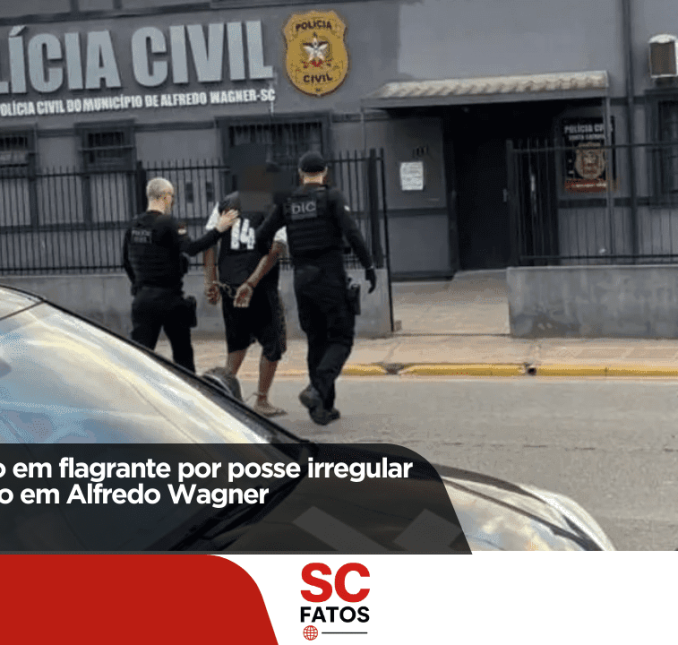 Homem é preso em flagrante por posse irregular de arma de fogo em Alfredo Wagner!