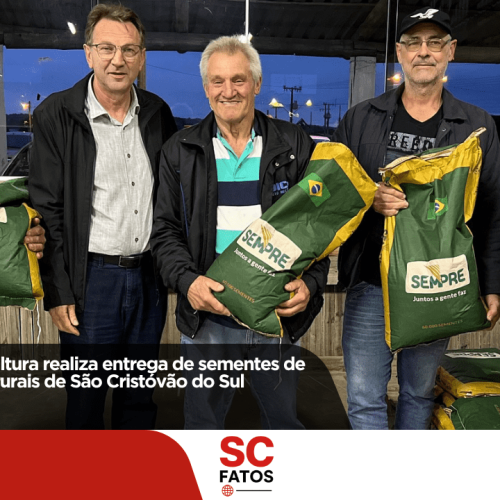 Secretaria de Agricultura realiza entrega de sementes de milho a produtores rurais de São Cristóvão do Sul