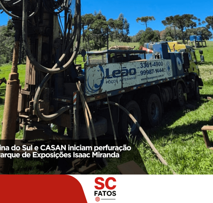 Prefeitura de Bocaina do Sul e CASAN iniciam perfuração de novo poço no Parque de Exposições Isaac Miranda