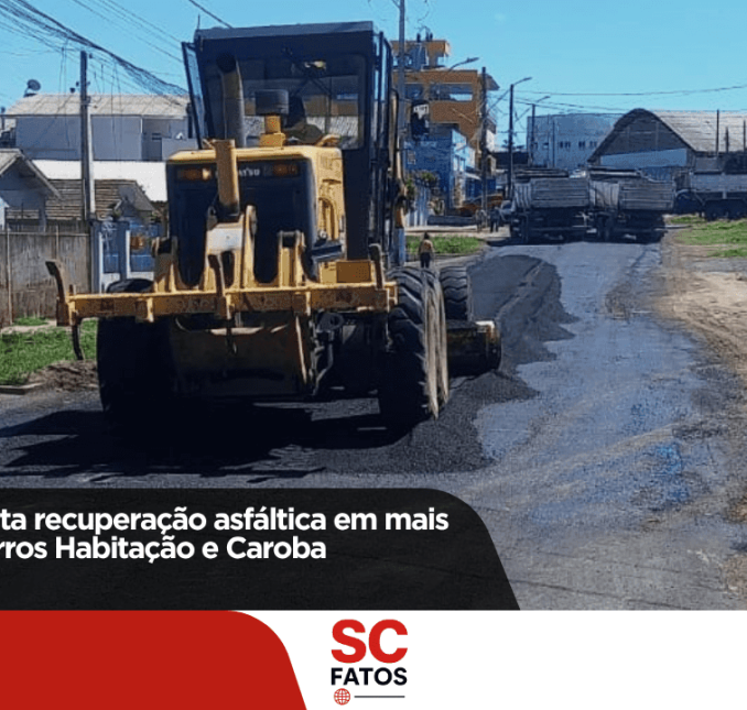 Prefeitura executa recuperação asfáltica em mais três vias nos bairros Habitação e Caroba
