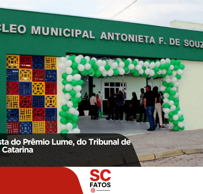 Palmeira é finalista do Prêmio Lume, do Tribunal de Contas de Santa Catarina