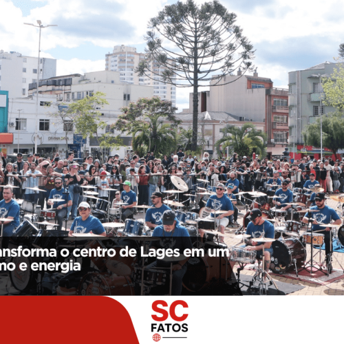 “Gralha Drum” transforma o centro de Lages em um espetáculo de ritmo e energia